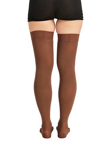 Image of TOFLY Thigh High 15-20 mmHg Compression Stocking, Open Toe Medical Compression Socks with Silicone Dot Band-Best Support for Nursing Sports Varicose Veins