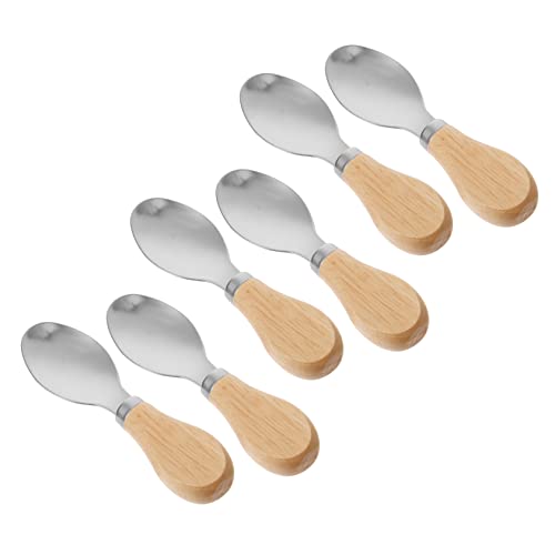 DECHOUS 6pcs Short Handle Wooden Spoon Kitchen Butter Spatula Cooking Spoon Utensils