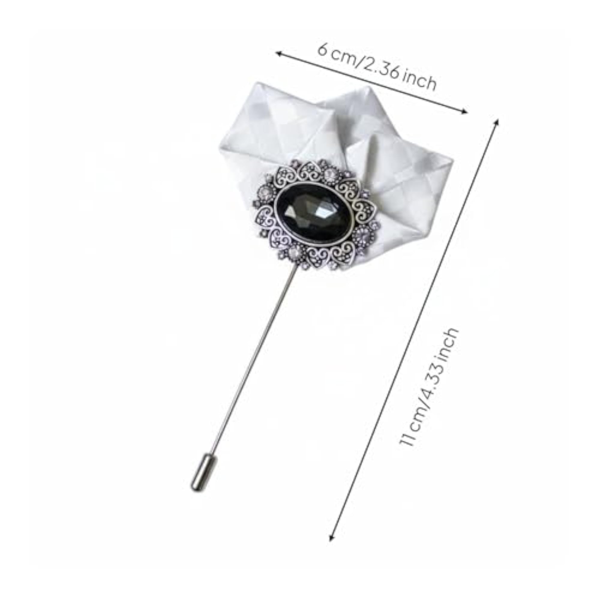 BNF® Men's Korean Design Boutonniere Lapel Pin, Elegant Textile Flower
