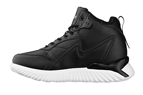 Image of CALTO Men's Invisible Height Increasing Elevator Trainer Shoes - Black Lace-up Lightweight Fashion High-Top Sneakers - 4 Inches Taller - S3060 - Size 8 D(M) US
