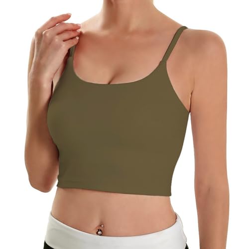 Image of ECOPARTY Wirefree Padded Yoga Sports Bra for Women - Moisture Wicking Quick Dry Workout Crop Tank Camisole