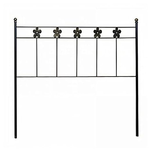 Cabecero de forja Nacional, Sencillo y Bonito Modelo Alcaracejos, Cama de 135 cm (Negro con Pátina Cobre)