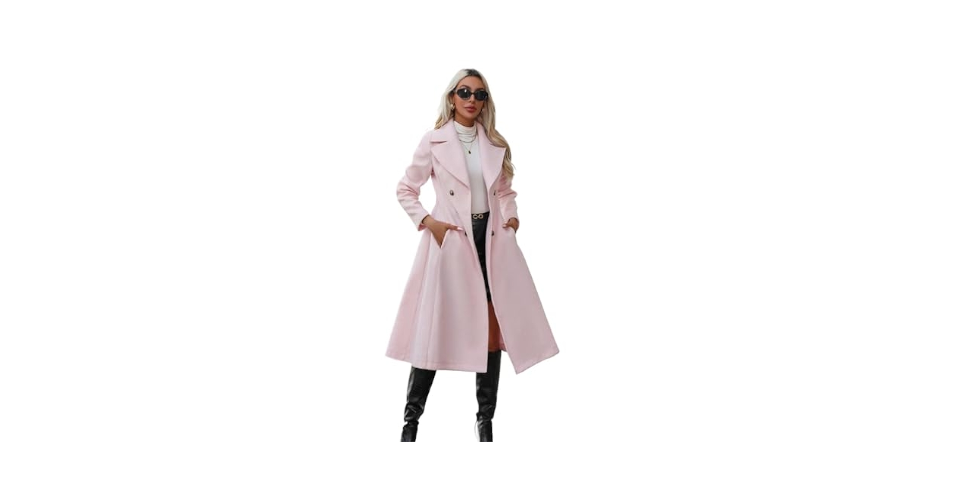 Amazon.com: LXXWMxBH Women's Wool Blend Pea Trench Coat