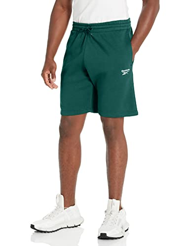 Image of Reebok Men's Standard Identity Shorts, Forest Green/Small Logo White, X-Large