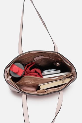 Image of Allen Solly Womens leaf-print light-pink HANDBAG