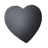 COLLBATH Plato en Forma de Corazón de Pizarra Negra 25X25 CM para Servir Carne y Quesos Bandeja para Charcutería Resistente Adecuado para Cenas y Entretenimiento en Casa o Restaurante