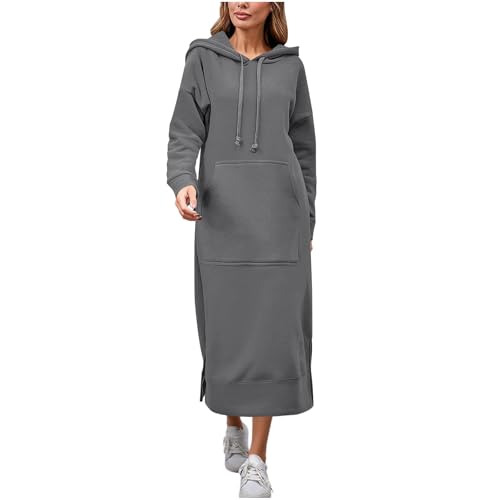 SCRRMZO Oversized Sweatshirt Dress Long Hoodies for Women Plus Size Fleece Pullover Hoodie Long Sleeve Hoodie Jacket Maxi Dress with Pocket