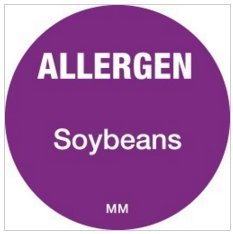 116149 - Daymark 25mm Circle Purple Allergen Soybeans Label