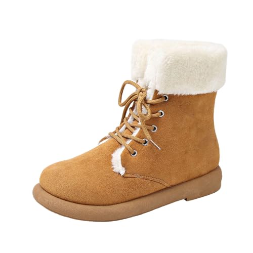Chaussures de neige chaudes marron taille 40 bottines d'hiver à talon bas pour marcher en ville