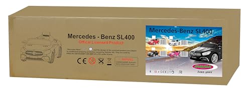 JAMARA 460440 - Ride-on Mercedes-Benz SL 400 12V - 2 Leistungsstarke Antriebsmotoren und Akku f&uuml;r Lange Fahrzeit, Micro-SD-Slot, AUX-/USB-Anschluss, LED-Scheinwerfer, Ultra-Grip Gummiring, pink
