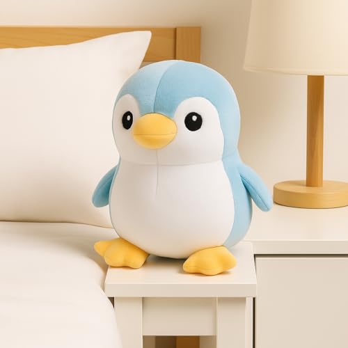 Image of NSA Penguin Soft Toy for Kids, Plush Toy for Babys- Cute Plush Stuffed Animal, Huggable & Cuddly Cartoon Teddy, Birthday Gift, Return Gift & Nursery Room Decor (25 cm, Blue & White)