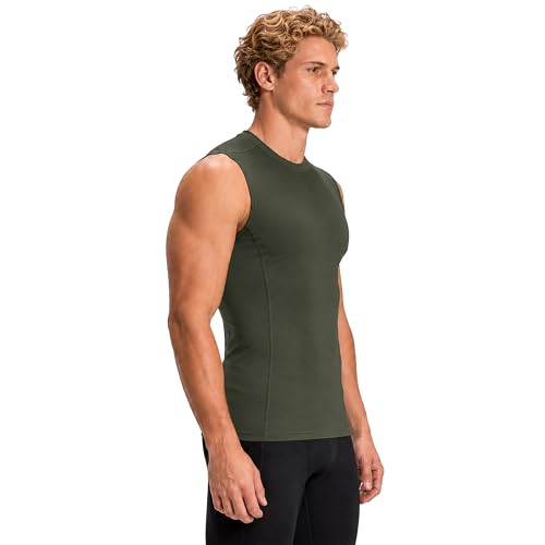 Image of DEVOPS 3 Pack Men's Athletic Compression Shirts Sleeveless | Gym Training, Running, Moisture Wicking, Compression Fit, 4-Way Stretch, UPF 50+, Sleeveless