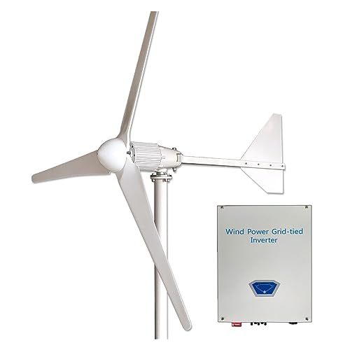 DELURA Wind Turbine, 10KW Wind Turbine Generator 48V 96V On Grid Energy Generators Energy Windmill With MPPT Controller Inverter for Marine Home Charging (Color : 10KW On Grid)