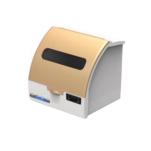 ミニポータブル食器洗い機、家庭用自動食器洗い機、全自動残留物除去、72℃の高温洗浄、大容量で1～6人家族に最適、アパートオフィスの家のキッチン (ゴールデン,45×40×44cm（標準モデル）)