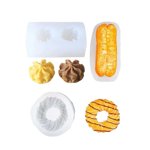 Cake Fondant Mold-Cookie Doughnut Churros Silicone Mold for Chocolate, Candy, Cake Decoration,Polymer Clay, Cupcake Decor, Sugar Craft, Resin Candle Soap Plaster (Cookie doughnut churros)