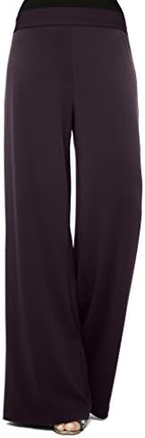 Kimberly James Wide-Leg Pant (Large, Eggplant)