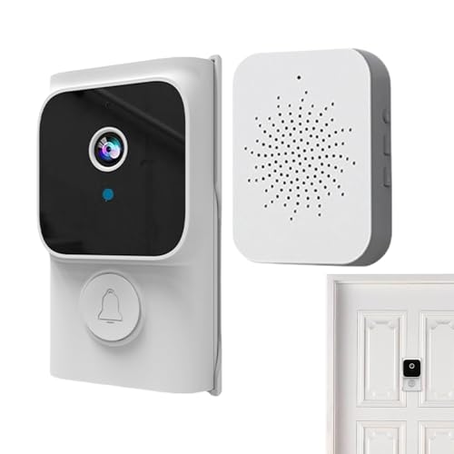 Sionhiuo Timbre de Video Inalámbrico,Timbre Inteligente con Vídeo Llamada - Cámara Seguridad Comunicación Bidireccional Monitoreo Nocturno Diurno Entrada Exterior Puerta Valla Pared Hogar