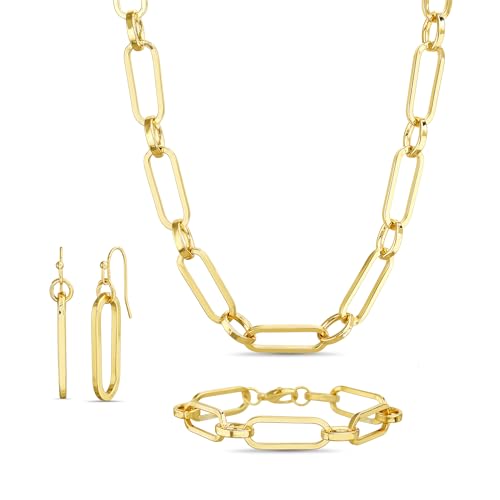 Nautica Link Chain Necklace Earring Bracelet Set for Women - image 1