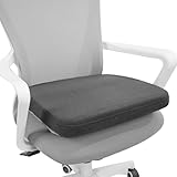 BUYUE Thickened/Leg Covering Office Chair Cushion with Blanket 2 in 1, 2' Foam Seat Cushion with Soft Fleece Foldable Legwarmer for Sitting, Non-Slip Comfort Home Desk Chair Pad, Gray