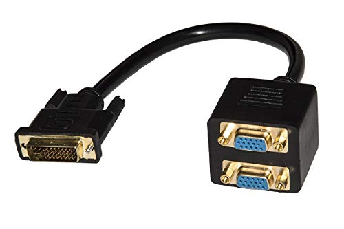 Adattatore con connettori dvi-d 24+5 maschio e 2 connettori vga femmina