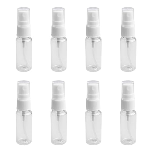 SYEYCW 8 Piezas Botes Spray Vacios, 20 ml Botellas Spray Pulverizador Plastico, Rellenable Anti Derrame Transparente, para Limpieza, Perfume, Cosméticos, Alcohol, Bote Spray Aceites Esenciales