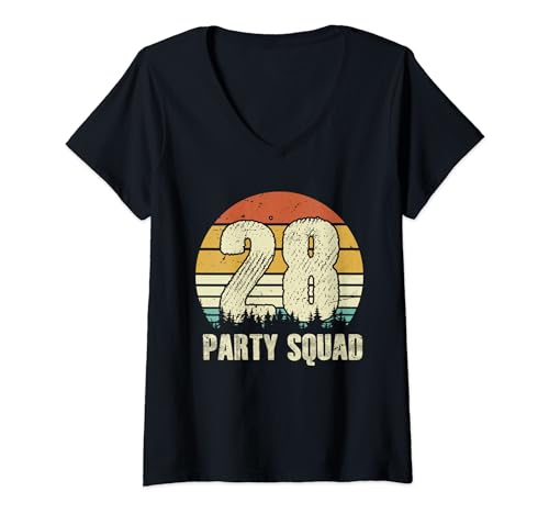 Mujer Live Legend 28 year Vintage Party Crew Squad Birthday Gifts Camiseta Cuello V