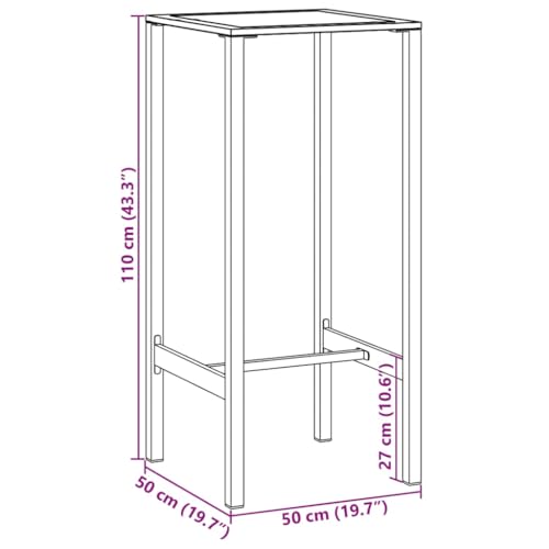 Table de bar noire en acier résistant aux intempéries pour extérieur - 3
