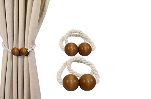 AndEssentials Curtain Tiebacks Magnetic - Set of 2 Nautical Coastal Theme Magnetic Tiebacks for Curtains | Home Décor for Beach Homes, Indoor Room | Drapery Holdbacks 2 Pack