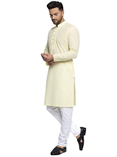 Image of Jompers Men's Embroidered Pure Cotton Kurta Pyjama Set.