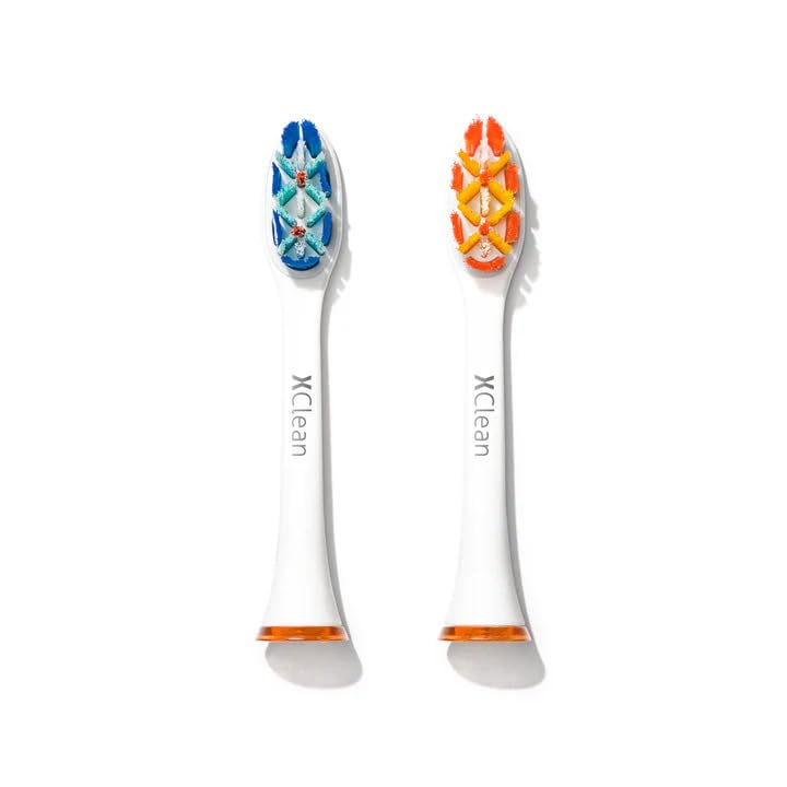 Ollie XClean - Cabezales de cepillo de repuesto, tamaño extragrande, patrón de cerdas entrecruzadas, se adapta a todos los modelos de cepillo de dientes Ollie (2 unidades), color blanco
