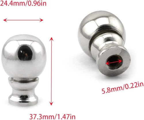 Image of 2pcs Silver Ball Lamp Finial 1-1 /2 inch Oil Rubbed Bronze Metal Ball Lamp Finial for Lighting Fittings