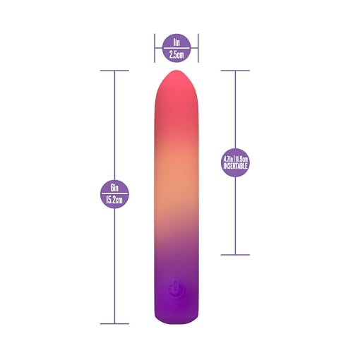 Blush – Play with Me – Sunset Passion 6 Inch Bullet Pocket Vibrator – Nipple & Clitoral Pleasure – Platinum-Cured Liquid Silicone – USB Rechargeable & Waterproof–Adult Sex Toy for Women–in Multicolor - Image 4