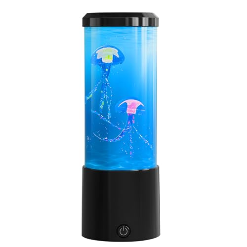 AONAT Lampe Méduse LED Aquarium,Veilleuse 7 Couleurs & 4 Modes Lumineux,Lampe Sensorielle avec...