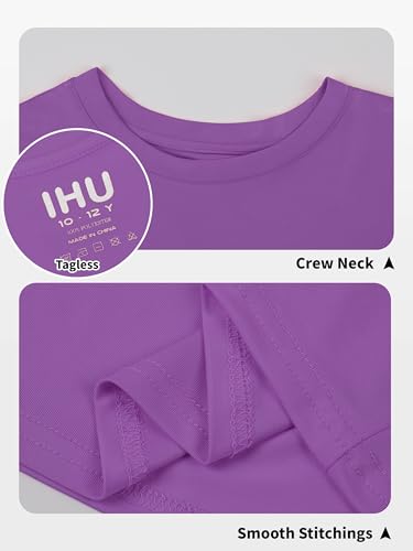 Image of Boys Neon Shirts Dry Fit Athletic T Shirts UPF 50+ Performance Cooling Shirt Short Sleeve Rash Guard Kids Top for Boys Girls