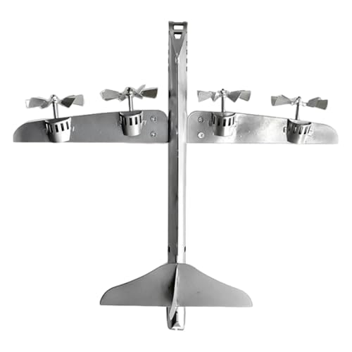 Veleta de metal para aviones – Avión de metal plano hecho a mano | Veleta giratoria molino de viento para exteriores | Perfecta para los amantes de los vuelos | Decoración duradera para jardín y techo