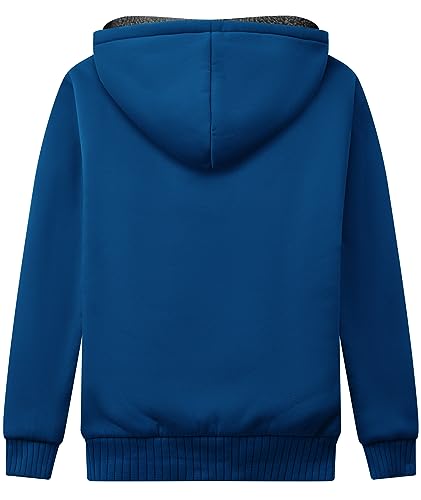 Image of GEEK LIGHTING Boys Sherpa Lined Hoodie Kids Fleece Sweatshirt Full Zip Hooded Jacket
