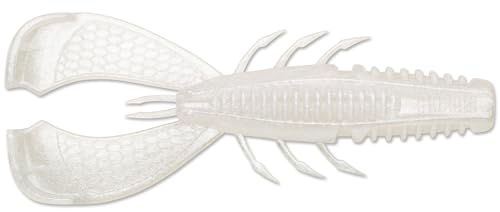 CrushCity Cleanup Craw Soft Plastic Crawfish Bait, Flipping & Punching Jig Trailer with Realistic Claw Action for Bass, 3-1/2", Pearl White