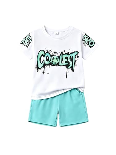 Image of Yoxindax Boys Clothes 2-Piece Casual Street Style Turn-Down Collar Half Zip Kids 4-12 Years Teen Boys Summer Outfits