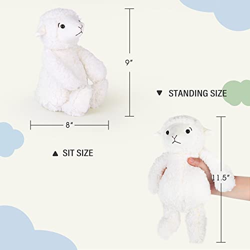 Lotfancy Lamb Stuffed Animal, 12" Stuffed Lamb Plush For Baby, Cuddly Fluffy Sheep Toy, Plushies For Newborn Nursery, Easter Decoration #TOP3