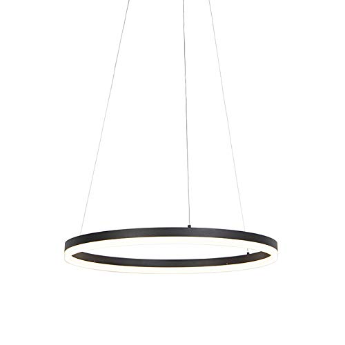 Suspension LED anti zones d ombre grand lustre noir pour salon