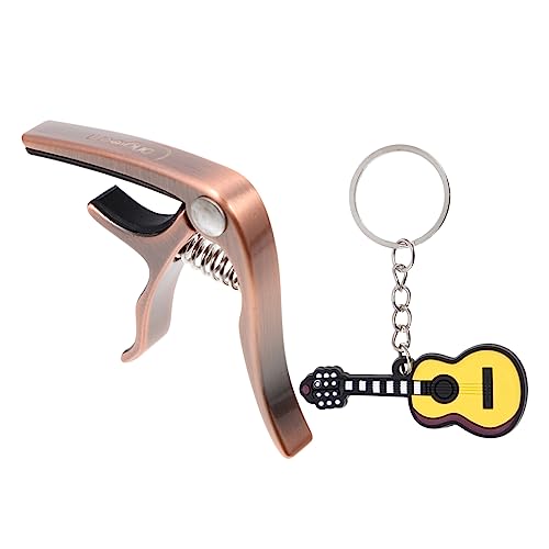 ibasenice 1 セット カポ エレクトリック ギター チューナー アコースティック ギター ベース ギター チューナー クリップ ウクレレ ギター クランプ トーン 改造 クリップ ゴールデン