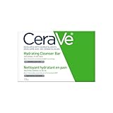 CeraVe Hydrating Cleansing Bar Soap-Free Body and Face Cleanser Bar with Hyaluronic Acid and Ceramides Fragrance Free & Non-Irritating, 128 Grams