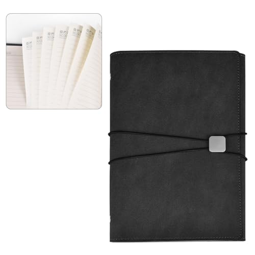 Cuaderno A5 BETOOKY con soporte para bolígrafo y bolsillo de cuero PU plegable