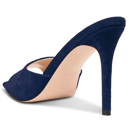 Image of TNYNFBEB Womens Stiletto High Heel Pointed Open Toe Sandals Mules Shoes Slingback Slip-on Prom Party Dress Summer 3.9 Inches Heels