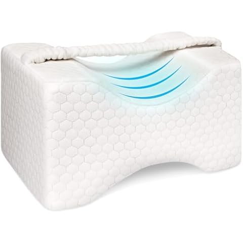 Memory Foam Knee Pillow, Leg Pillow for Side Sleeping, Contour Support Ergonomic Kn...