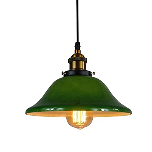 Lámpara colgante de cristal verde para salones retro y decoración de bodas románticas E27