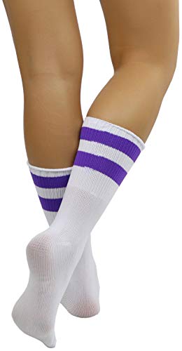 Image of ToBeInStyle Women's Acrylic Ankle Hi With Double Stripe Top Crew Fun Athletic Socks