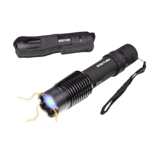 Image of Metal Alloy 1101 LED 2 in 1 Rechargeable Flashlight Torch for Outdoor Indoor Emergency| Portable Handheld Tactical Light | Super Bright Long Distance Beam with Women Safety Gadgets