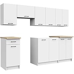 Modulo Fregadero Ikea Astra | Cocina Completa Lineal + Modular | 240 cm 7 pzs | encimera INCLUIDA | Juego de Muebles de Cocina
