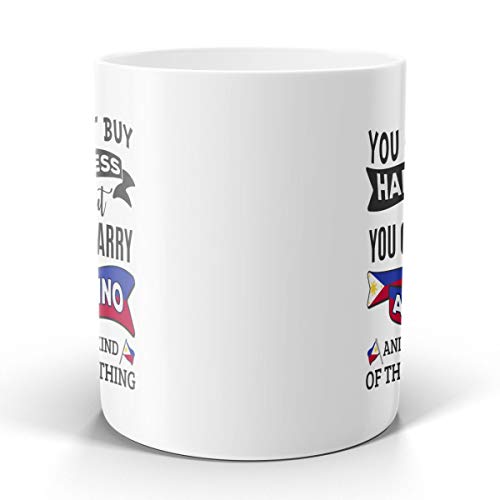 Taza de cerámica blanca 15 oz con diseño humorístico filipino miniatura 3